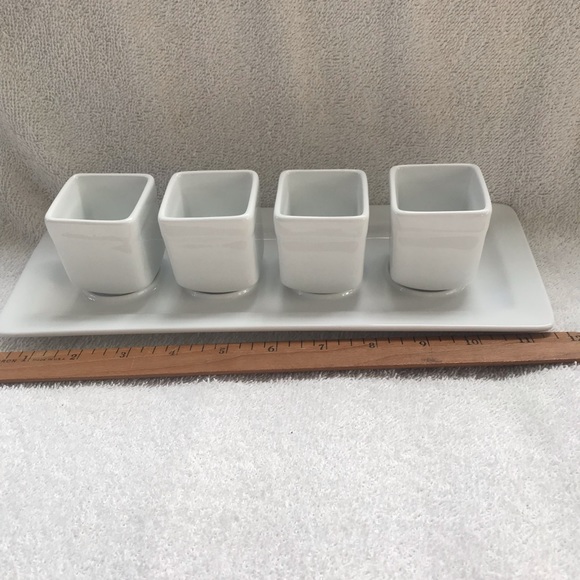 tasting party 4 Porcelain Cups and Tray Pier 1 Imports - Picture 4 of 4